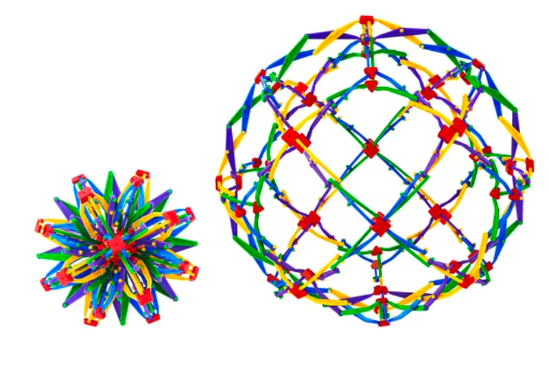 hoberman sphere toy contracted and expanded